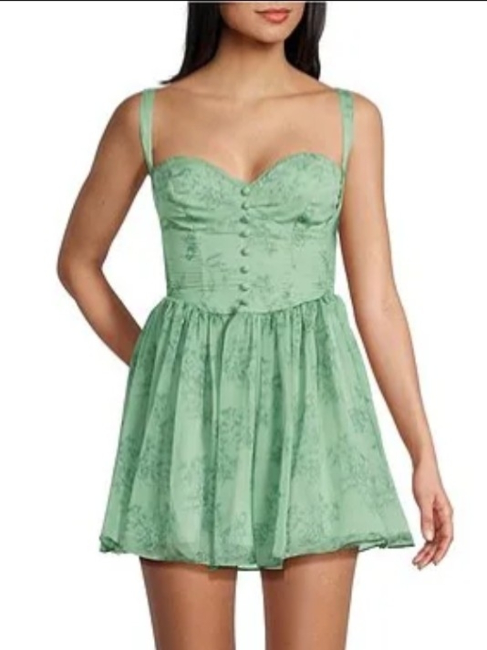 B Darlin Mint Green Lace Bustier Mini Dress